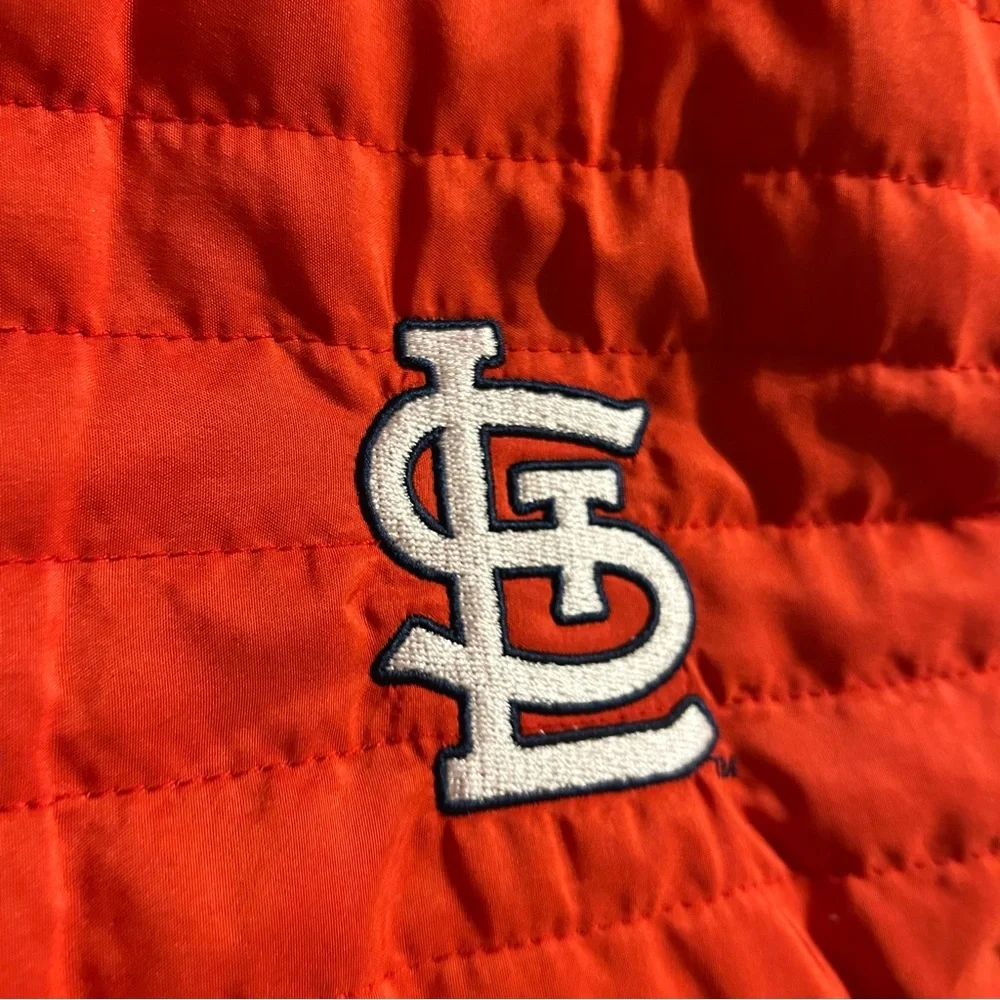 Red Quilted Sleeveless Vest with Logo